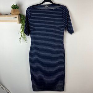 LULUS NAVY‎ STRIPE DRESS SIZE LARGE
